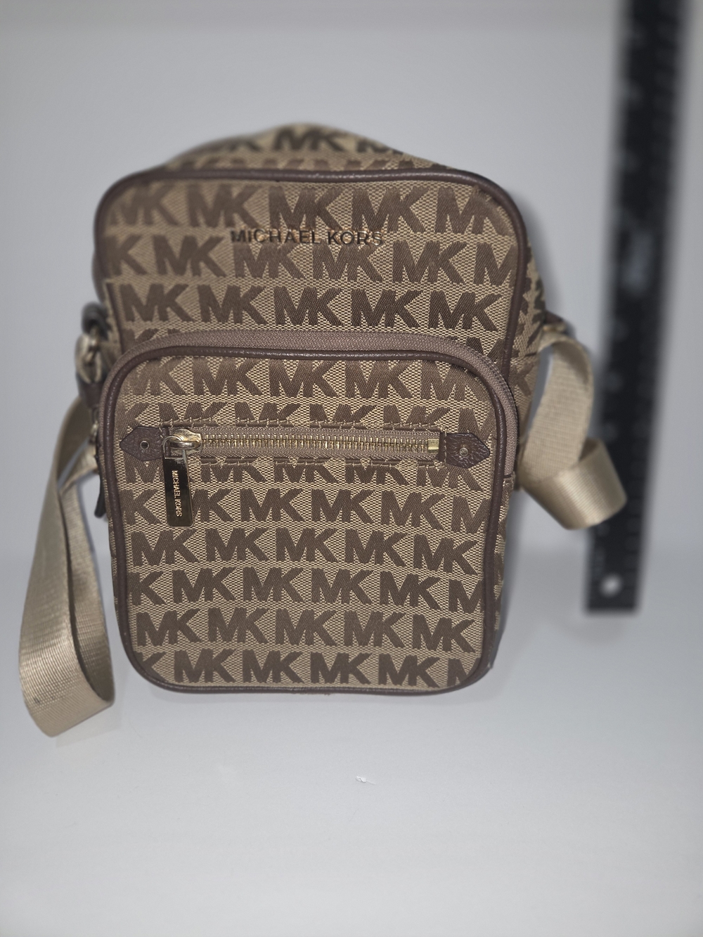 Michael Kors Men’s Brown MK Monogram Crossbody Bag